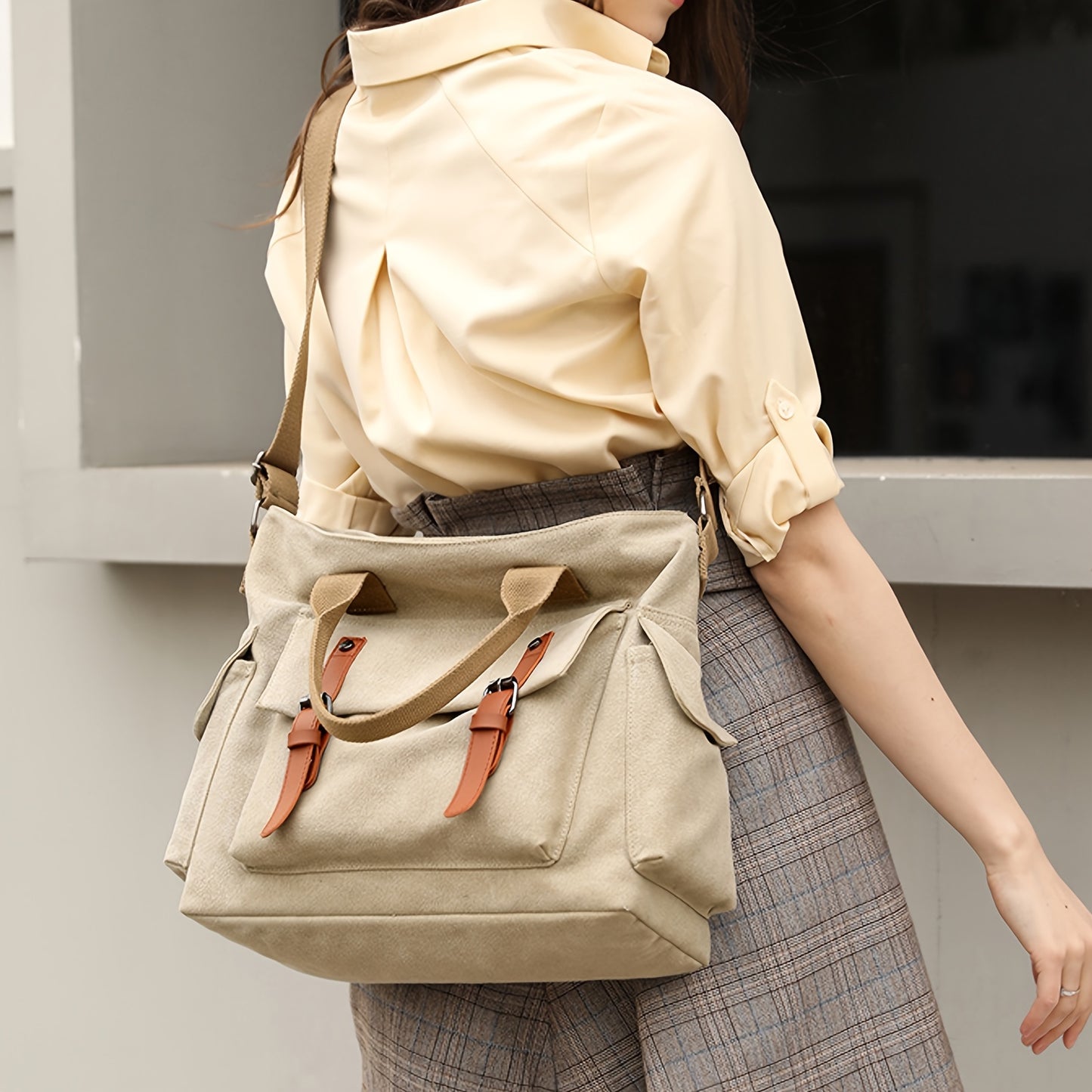 Large Canvas Tote Bags Hobo Crossbody Bag Purse for Women Vintage Casual Travel Shoulder Bags Handbags for Girl Beach Camping Park Messager Bag