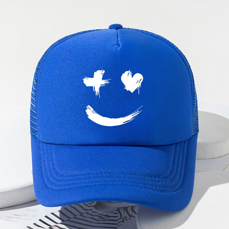 Summer Fun Cartoon Print Baseball Cap - Stylish Mesh Peaked Cap for Men and Women - Breathable, Adjustable, and Sunshade Cap for Outdoor Activities