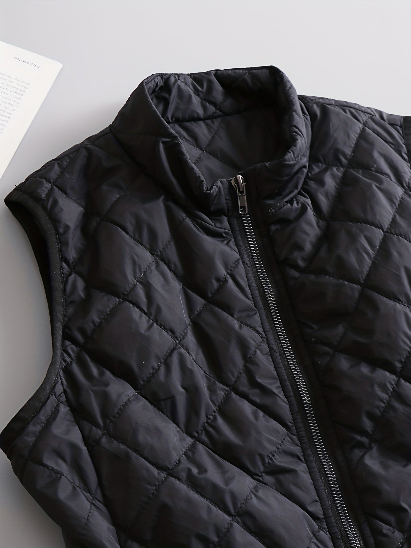 Women's Casual Polyester Vest - Sleeveless, Mock Neck Chic, Easy-Care, Durable Outerwear in Solid Colors