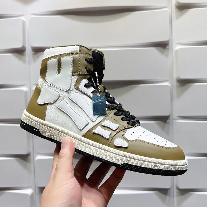 Shoes Running Men women Designer Skel Low Bones Hi Leather Sneakers Luxury Skeleton Blue Red White Black Green Gray Brown couple Original 35-46