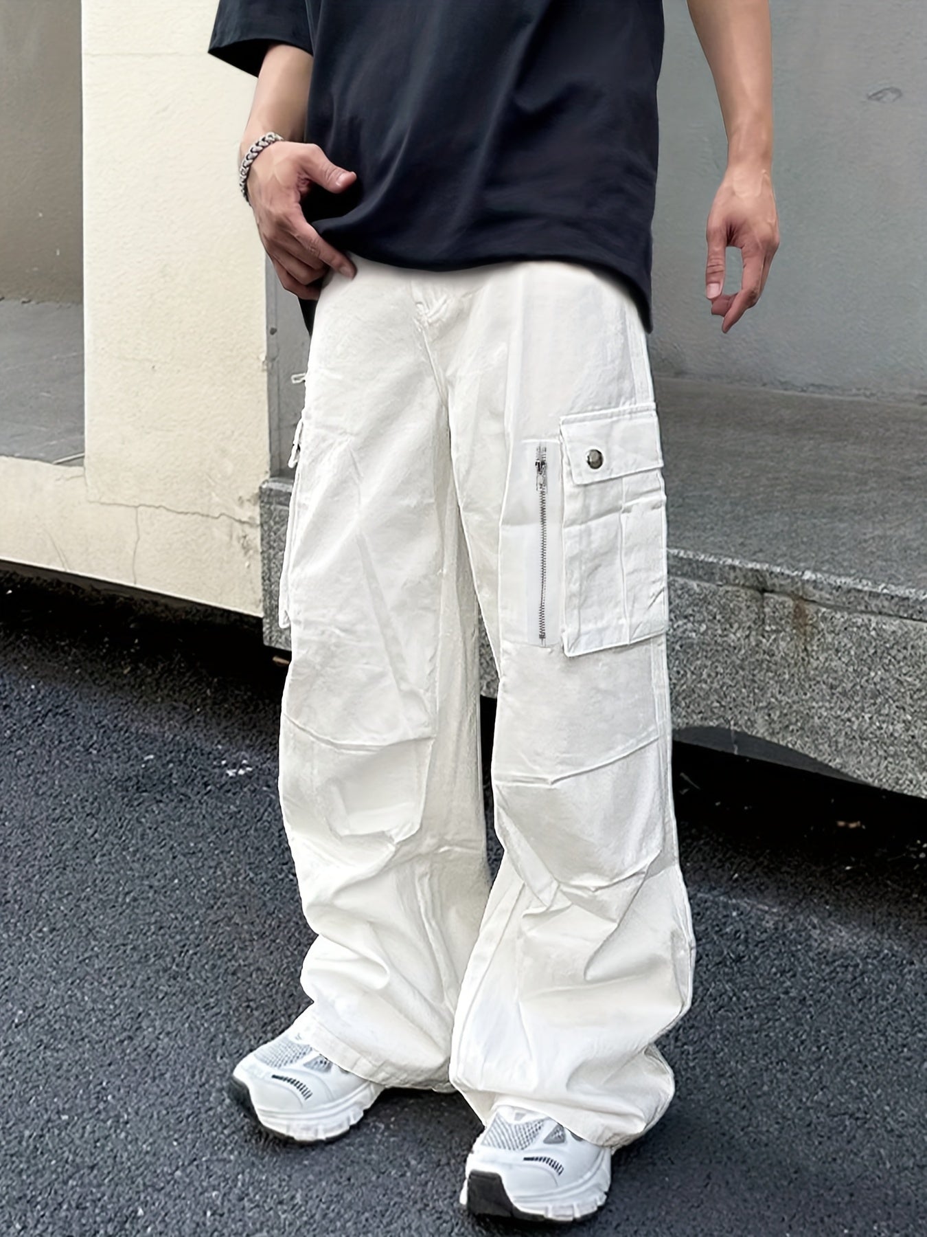 Men's Comfort Fit Classic Cargo Pants - Multi-Pocket, Loose Drawstring, Breathable, Water-Resistant, Skateboarding, Street, Outdoor Camping, Travel, Hiking, and Everyday Wear