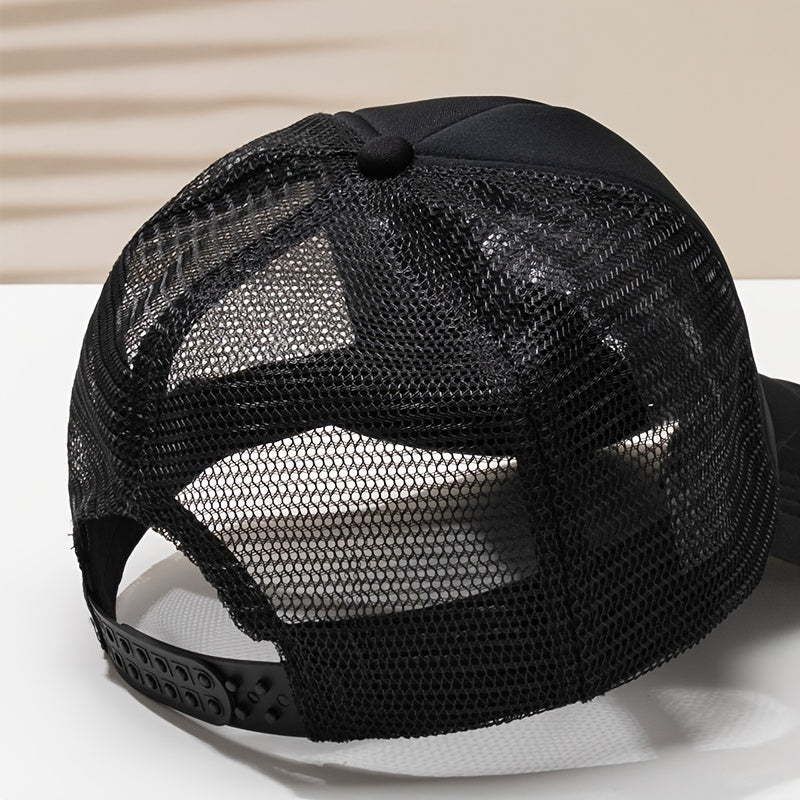 Summer Fun Cartoon Print Baseball Cap - Stylish Mesh Peaked Cap for Men and Women - Breathable, Adjustable, and Sunshade Cap for Outdoor Activities
