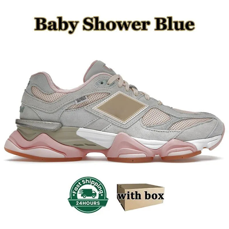 Wood with Sneakers Bricks Box Trainer OG Suede Running Shoes New 9060 Joe Freshgoods Men Women 2002r 1906R Designer Penny Cookie Pink Baby Shower Blue Arctic 960