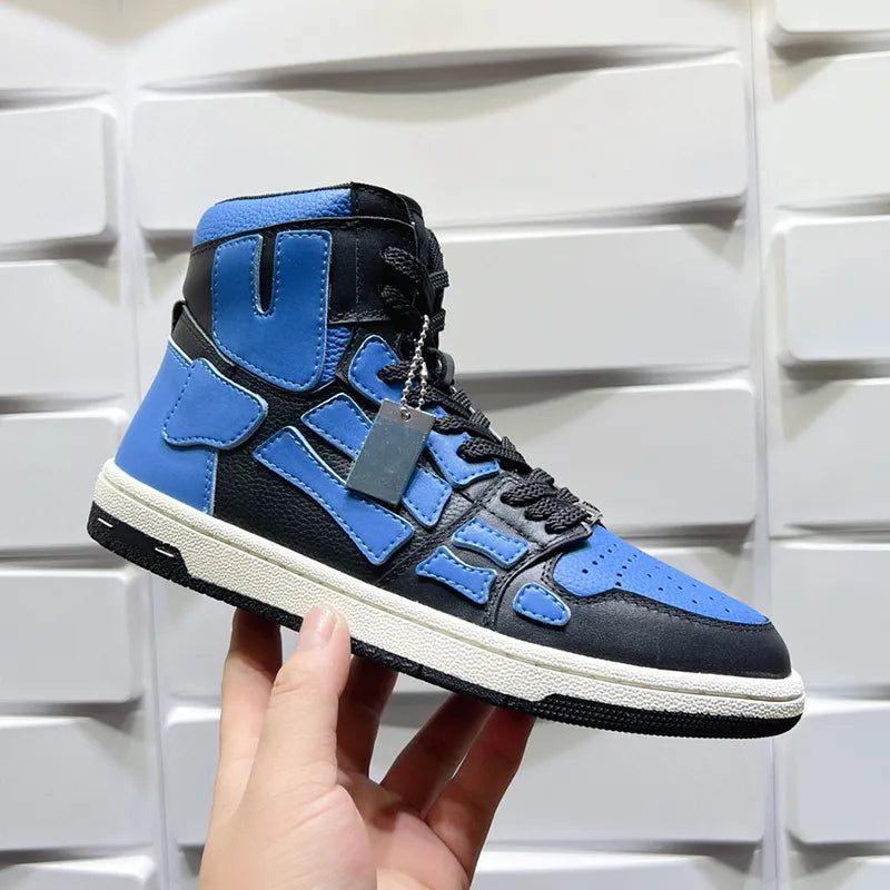 Shoes Running Men women Designer Skel Low Bones Hi Leather Sneakers Luxury Skeleton Blue Red White Black Green Gray Brown couple Original 35-46