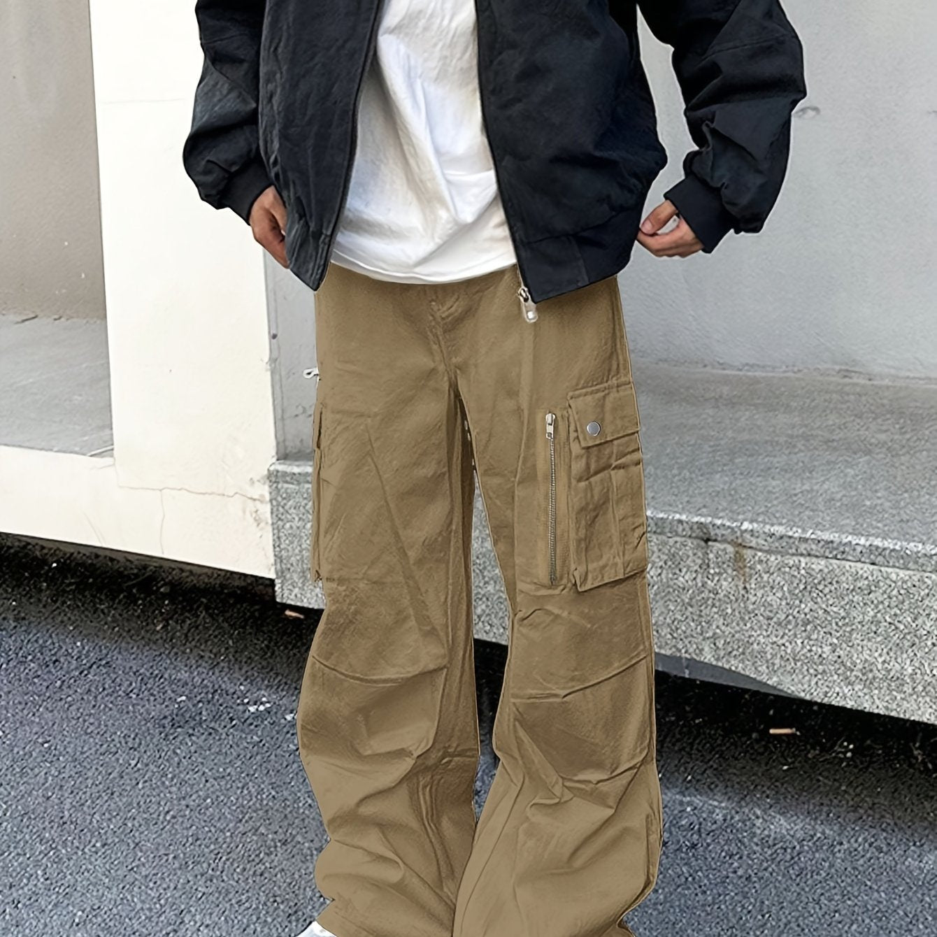 Men's Comfort Fit Classic Cargo Pants - Multi-Pocket, Loose Drawstring, Breathable, Water-Resistant, Skateboarding, Street, Outdoor Camping, Travel, Hiking, and Everyday Wear