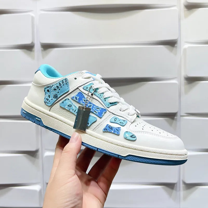 Shoes Running Men women Designer Skel Low Bones Hi Leather Sneakers Luxury Skeleton Blue Red White Black Green Gray Brown couple Original 35-46