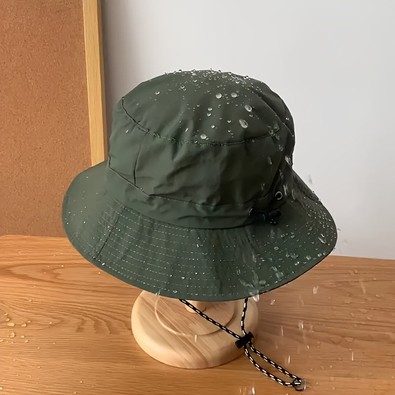 1pc Foldable Portable Sunshade Bucket Hat - Waterproof, Quick Drying, Adjustable Backpack Buckle, Breathable, Lightweight, Versatile Outdoor Mountaineering Hat for Men and Women - Perfect for Fishing, Hiking, Camping, Traveling