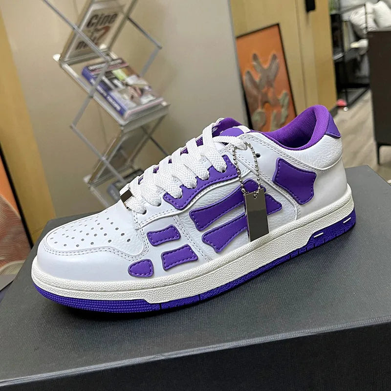 Shoes Running Men women Designer Skel Low Bones Hi Leather Sneakers Luxury Skeleton Blue Red White Black Green Gray Brown couple Original 35-46