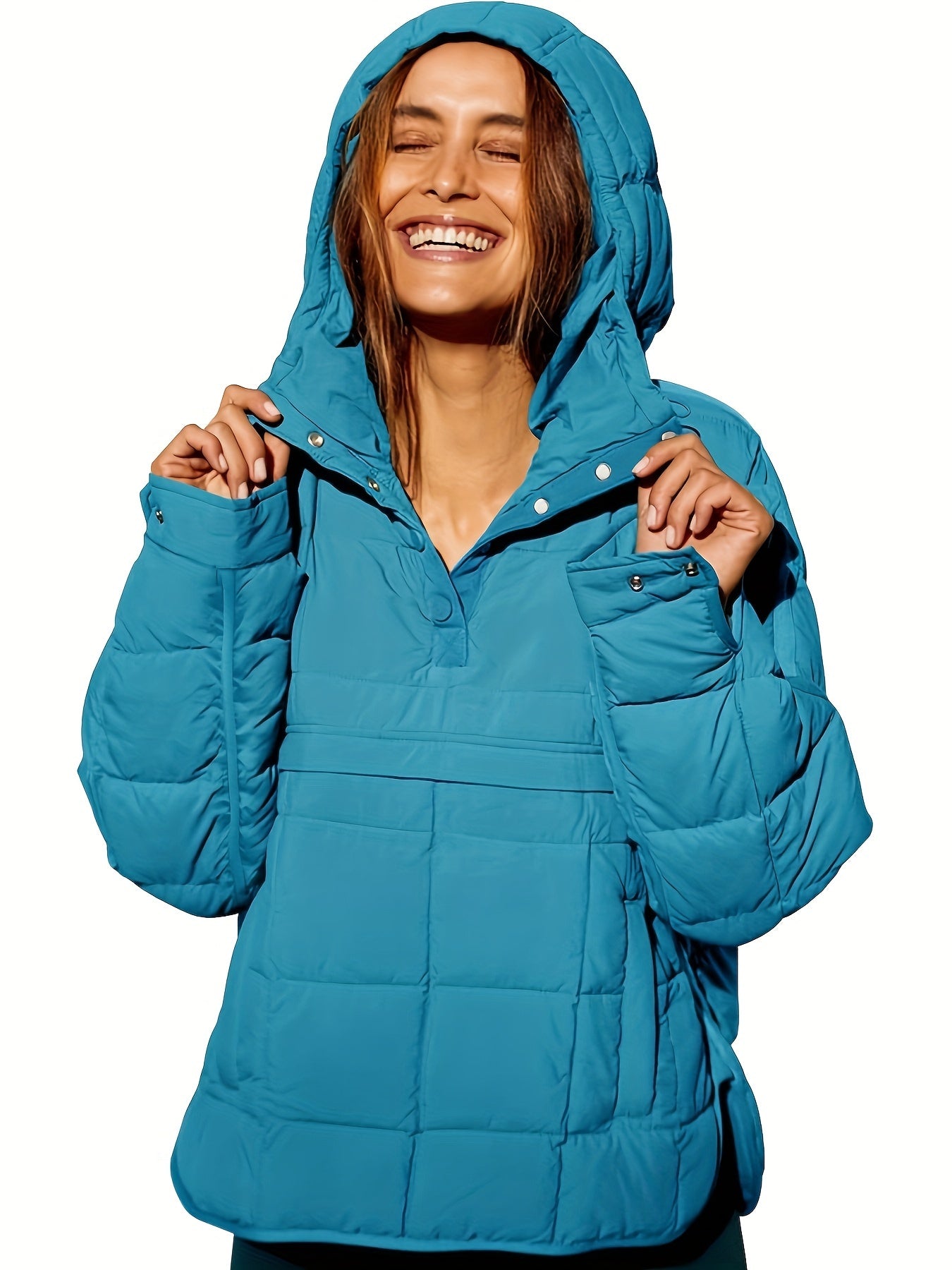 Womens Stylish Solid Hooded Winter Coat - Cozy Fleece Lined, Long Sleeve, Warm Outerwear for Fall & Winter - Versatile Casual Style