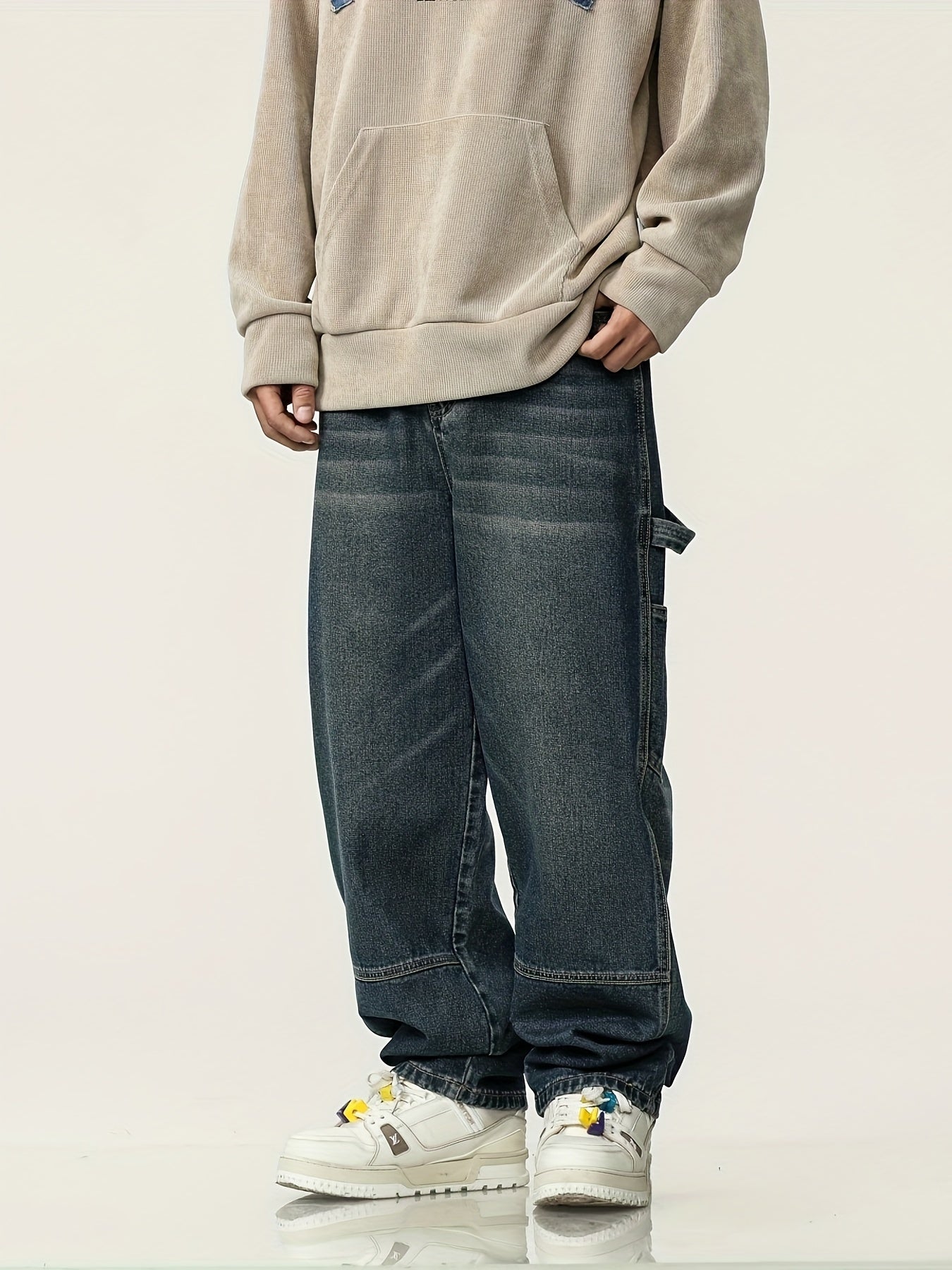 Men's Casual Loose-Fit Cotton Pants | Multi-Pocket Outdoor Utility | Non-Sheer Woven Fabric | Ideal for Spring/Fall