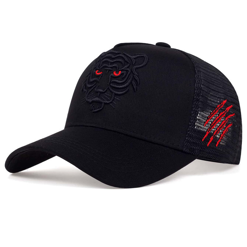 Men's Tiger Embroidery Net Cap Baseball Cap