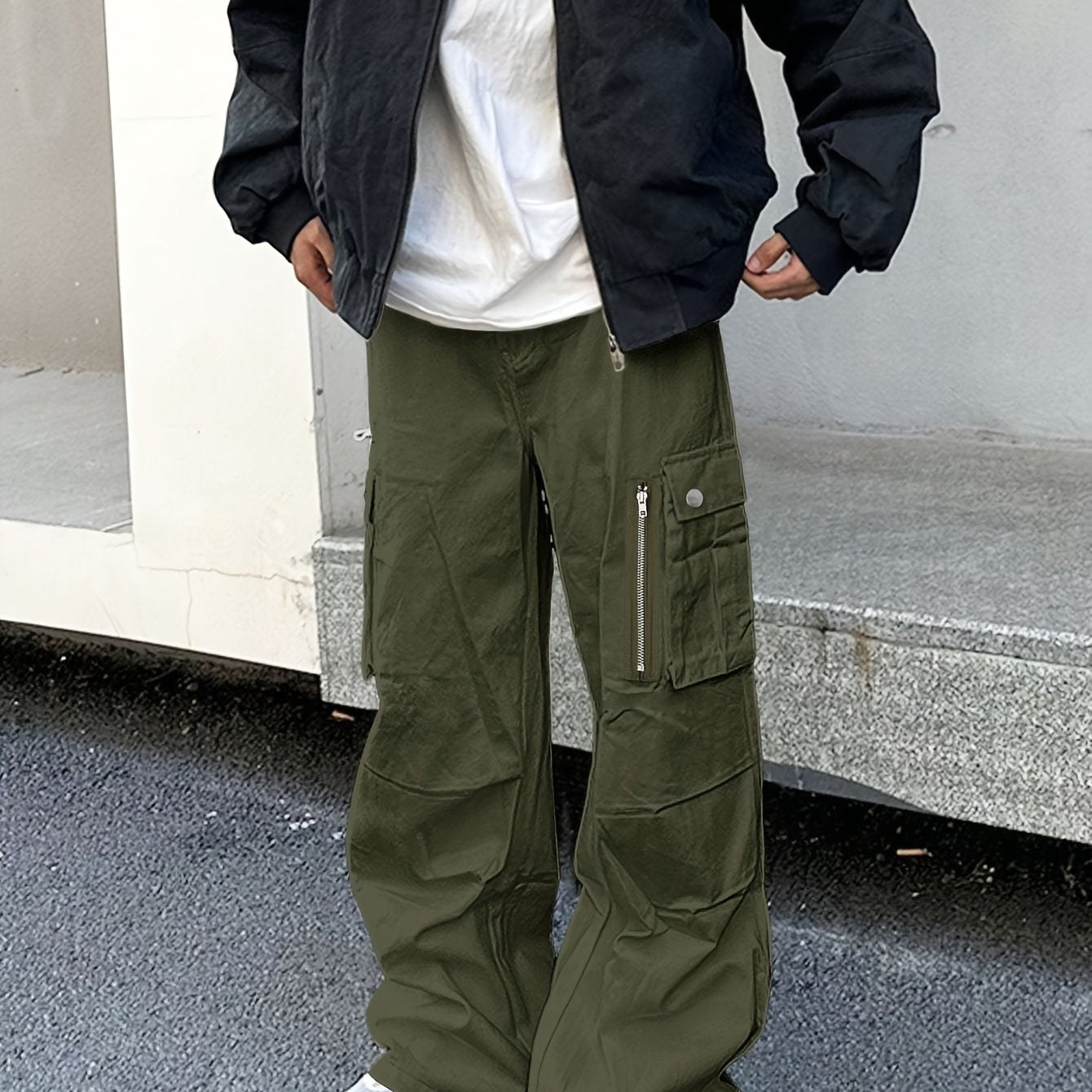 Men's Comfort Fit Classic Cargo Pants - Multi-Pocket, Loose Drawstring, Breathable, Water-Resistant, Skateboarding, Street, Outdoor Camping, Travel, Hiking, and Everyday Wear