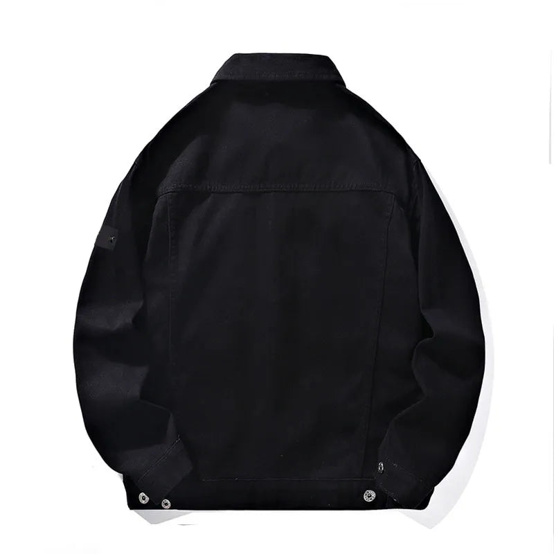 Casual stand collar jacket fashion men's spring and autumn winter new three-layer fleece thickened jacket men's coat fashion brand trench coat Asian size