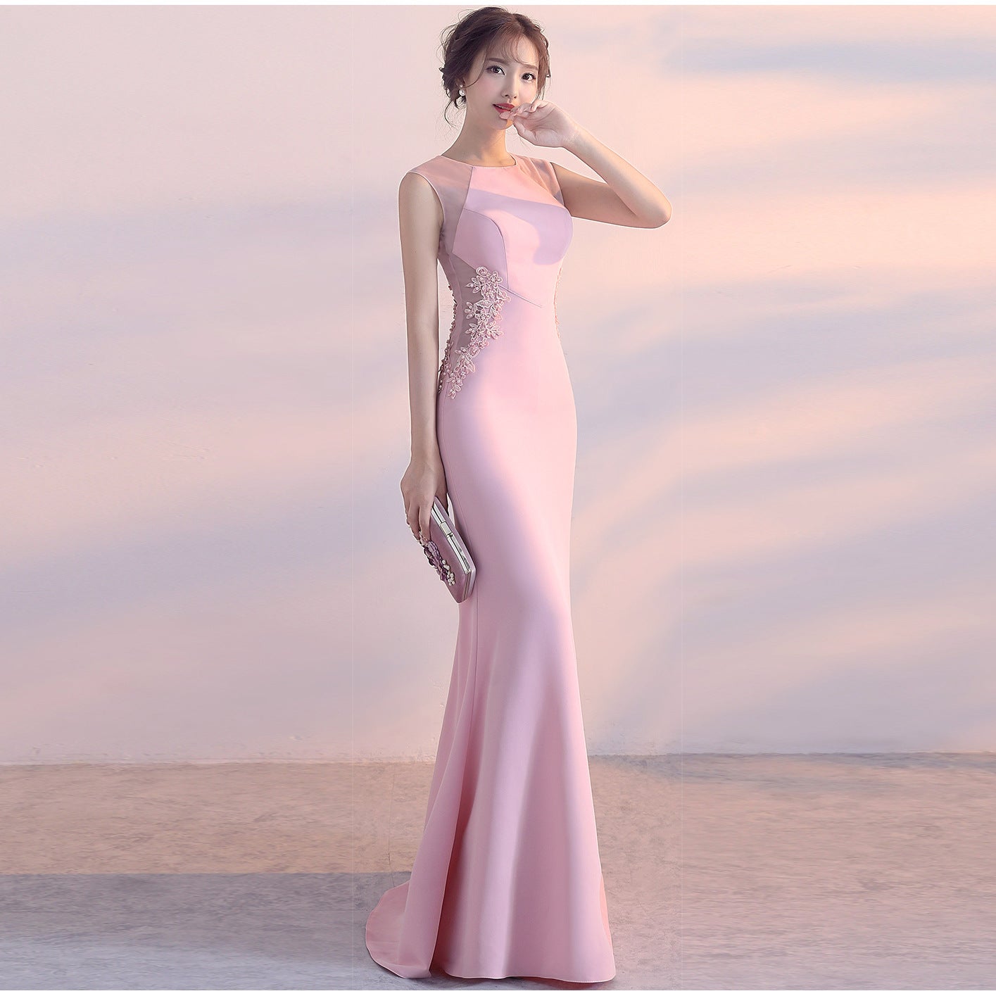 926 #Evening dress female, banquet host slim and elegant 5-color party dress dress long
