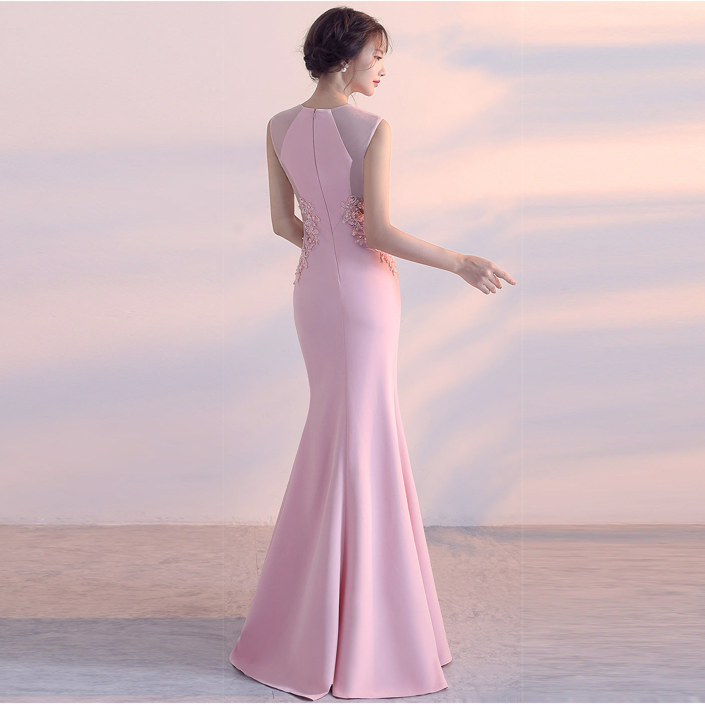 926 #Evening dress female, banquet host slim and elegant 5-color party dress dress long