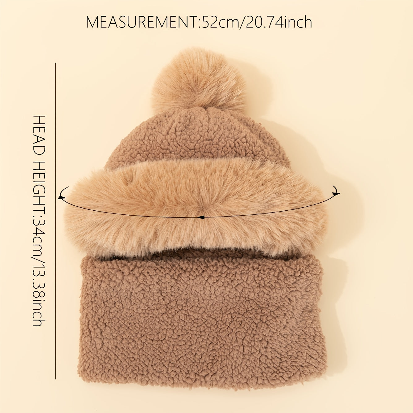 Kids Plush Thickening Cute Warm Hat Scarf Autumn And Winter