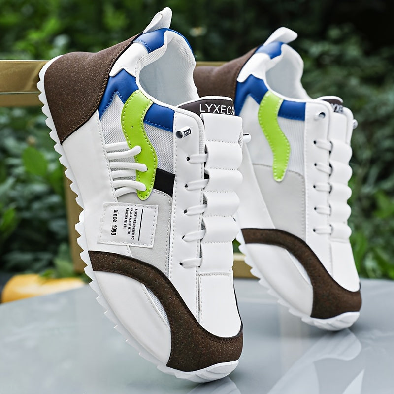 Men's Casual Sneakers - Breathable, Lightweight Sneakers for All Seasons, Lace-Up, Low Top Design with Durable PVC Sole