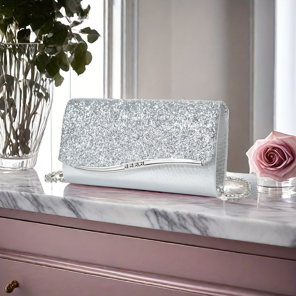 Elegant Ladies Clutch Bag, Sparkling Crystal Evening Purse, Bridal Party Handbag For Prom, Gatherings, Weddings - Chic Party Accessory