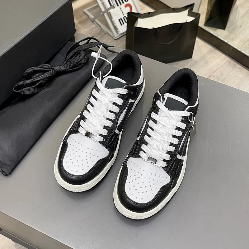 Shoes Running Men women Designer Skel Low Bones Hi Leather Sneakers Luxury Skeleton Blue Red White Black Green Gray Brown couple Original 35-46