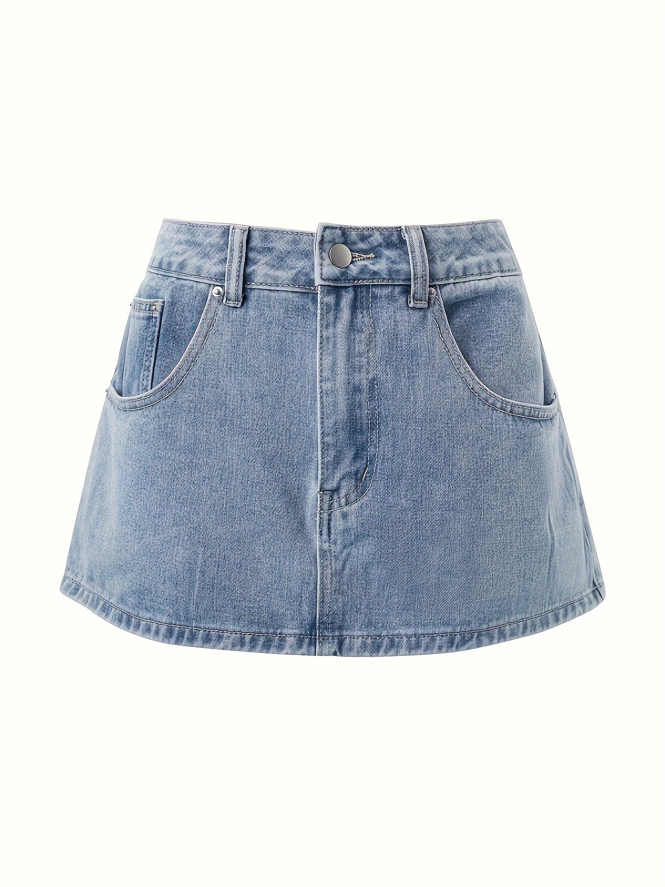 Vintage-Inspired Mini Blue Denim Bodycon Skirt - Cotton, Non-Stretch, Machine Washable, Solid Color, Street Style, Customized Fit - Perfect for Spring, Summer, and Fall Seasons