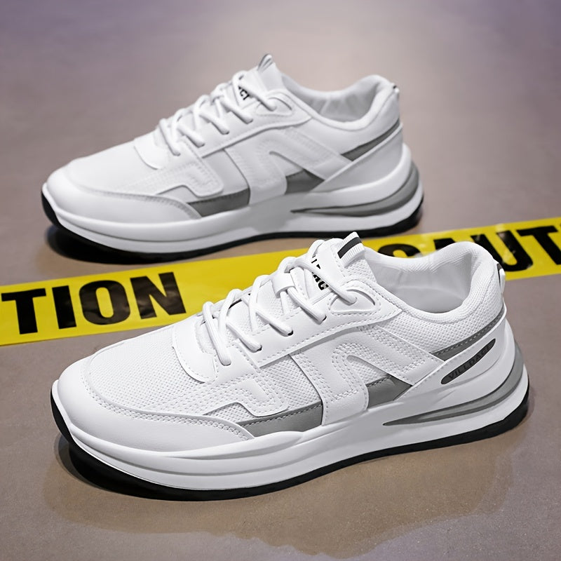 Men's Breathable Lace-Up Sneakers - Non-Slip, Comfortable for Running & Casual Wear, All Seasons