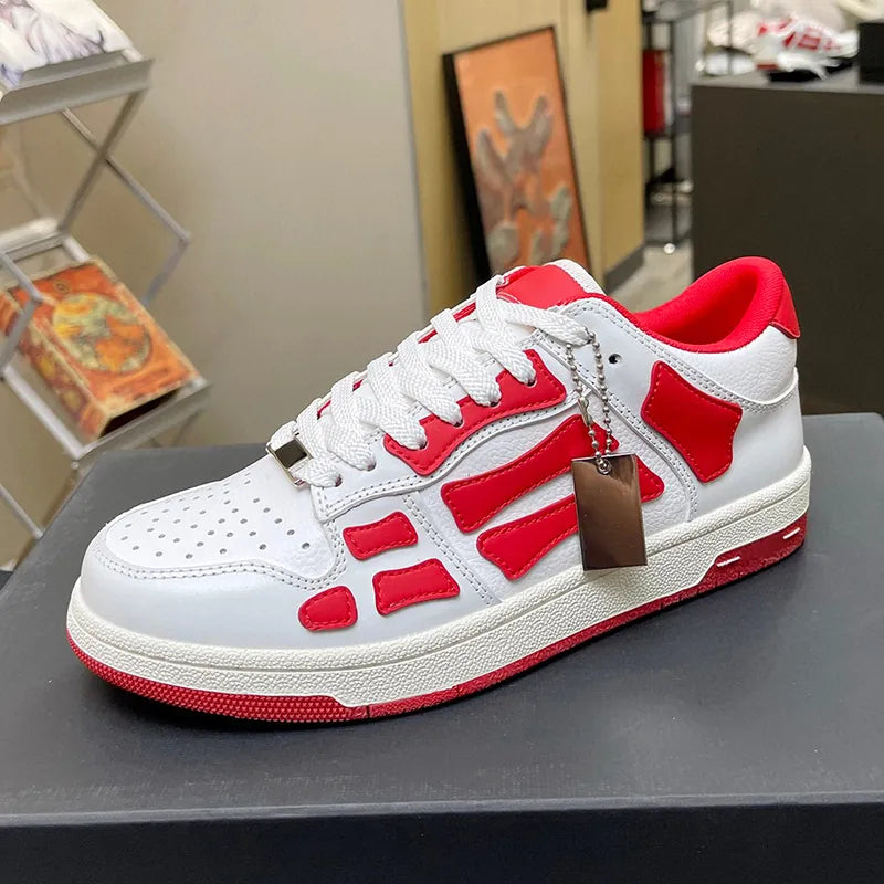 Shoes Running Men women Designer Skel Low Bones Hi Leather Sneakers Luxury Skeleton Blue Red White Black Green Gray Brown couple Original 35-46