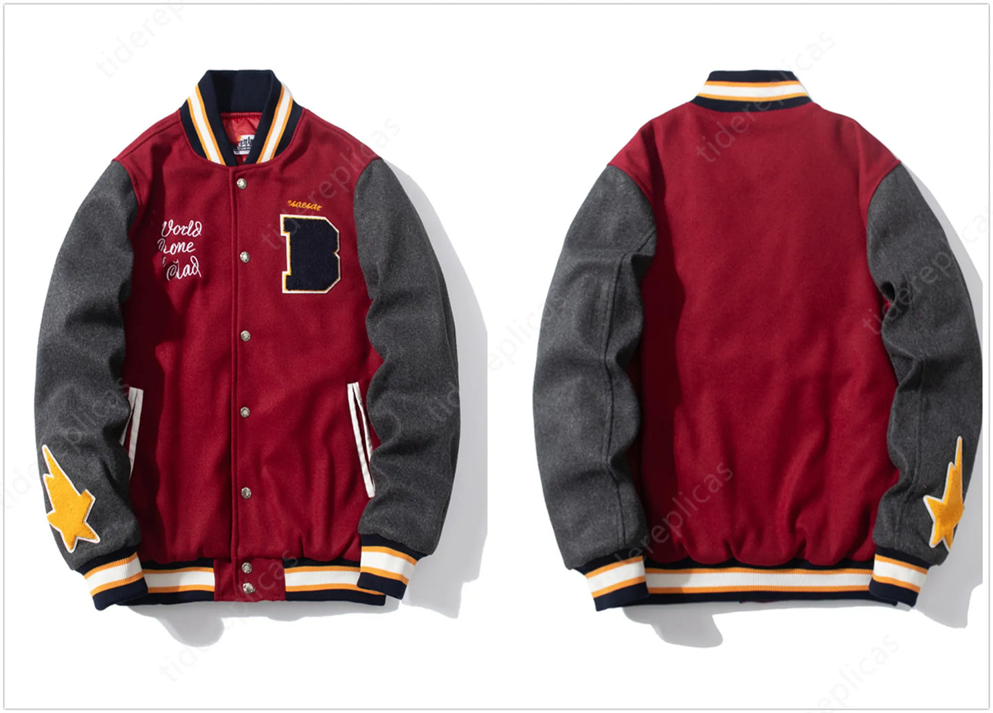 mens designer cotton coat baseball jacket windbreaker windbreak varsity Lightning letter stitching single breasted color block stand collar bomber shark A2
