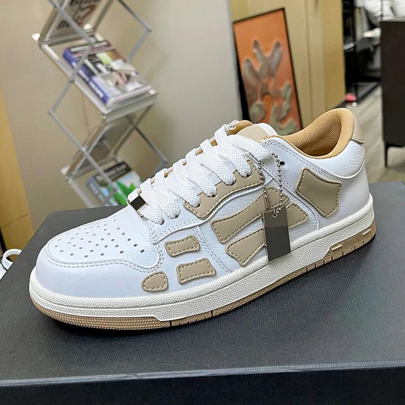 Shoes Running Men women Designer Skel Low Bones Hi Leather Sneakers Luxury Skeleton Blue Red White Black Green Gray Brown couple Original 35-46
