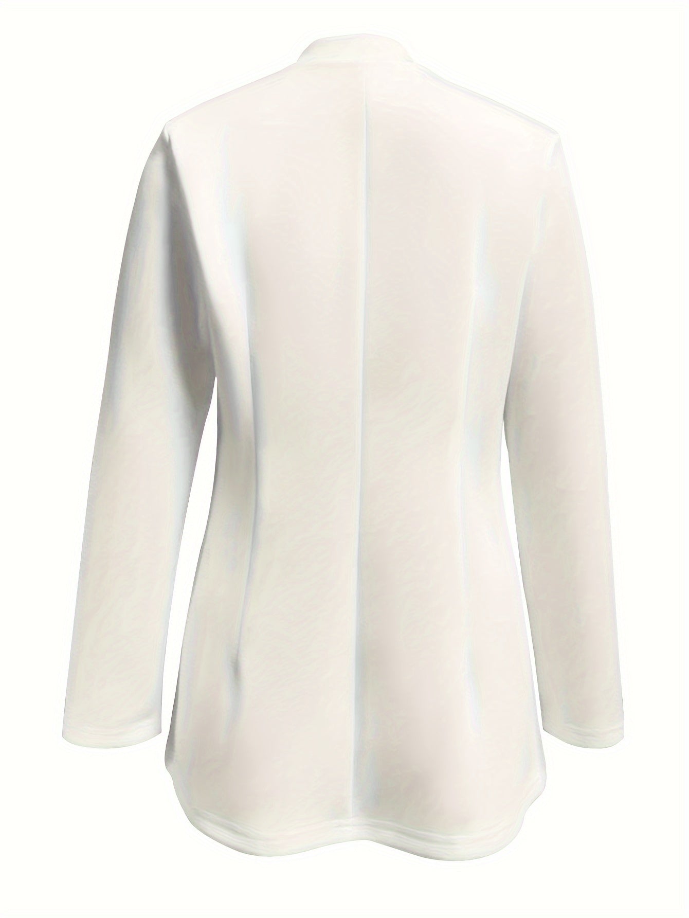 Stylish Solid Daily Open Front Long Sleeve Jacket - Classic Casual Outerwear with Buttons, Soft Fabric, Relaxed Fit, Versatile Wardrobe Essential for Women's Everyday Wear - Perfect for Work, Date, or Leisure Activities