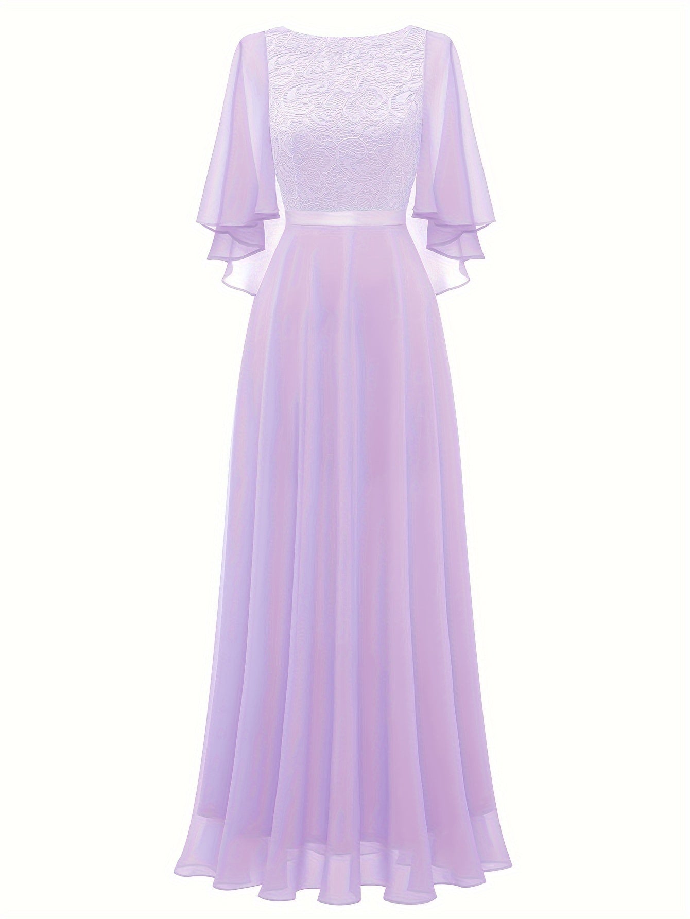 LOVECCR Timeless Solid Lace Aline Bridesmaid Dress - Chic Crew Neckline, Flattering Wedding Party Gown - Premium Womens Fashion
