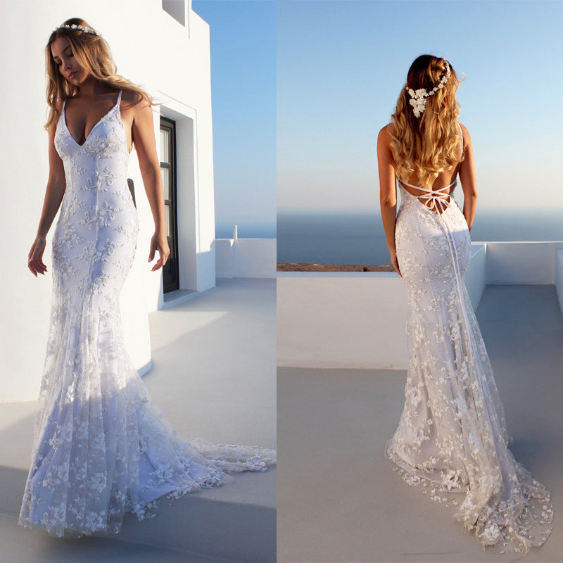 2025 2025 Popular trade new dress long dress ebay sexy V-neck lace suspender dress dress