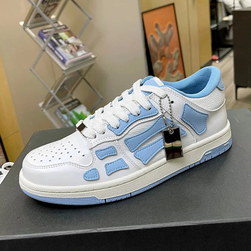 Shoes Running Men women Designer Skel Low Bones Hi Leather Sneakers Luxury Skeleton Blue Red White Black Green Gray Brown couple Original 35-46