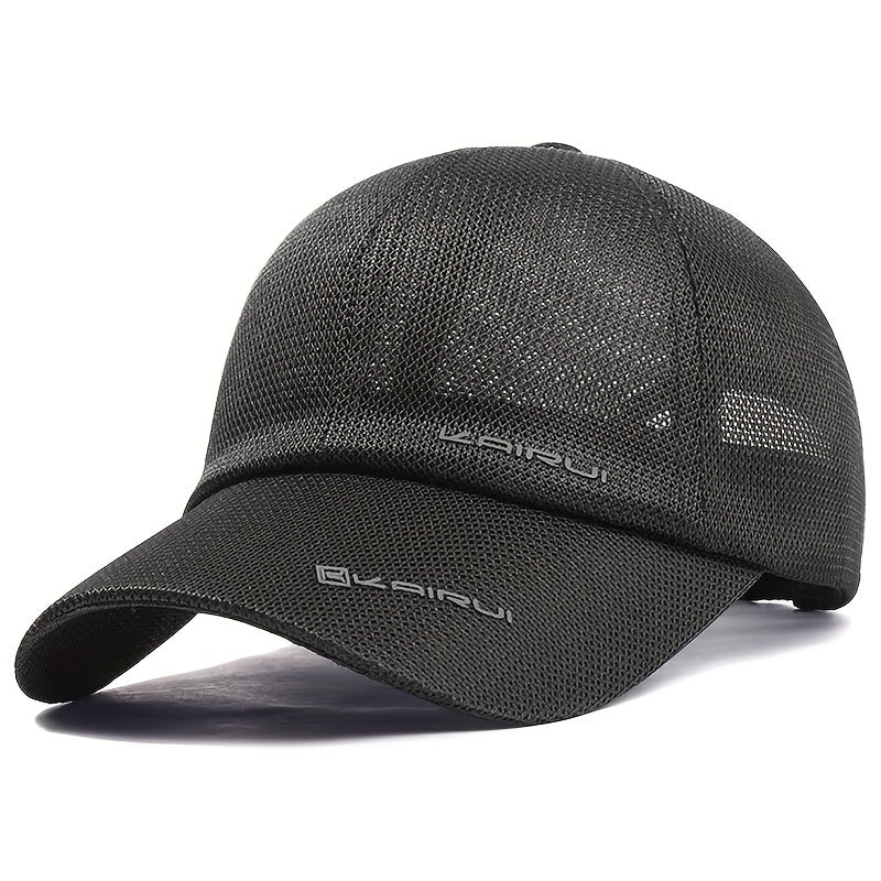 Men's Premium Solid Color Mesh Baseball Cap - Breathable, Lightweight, Adjustable, One-Size-Fits-Most, Casual, Sporty, Summer Essential for Outdoor Activities