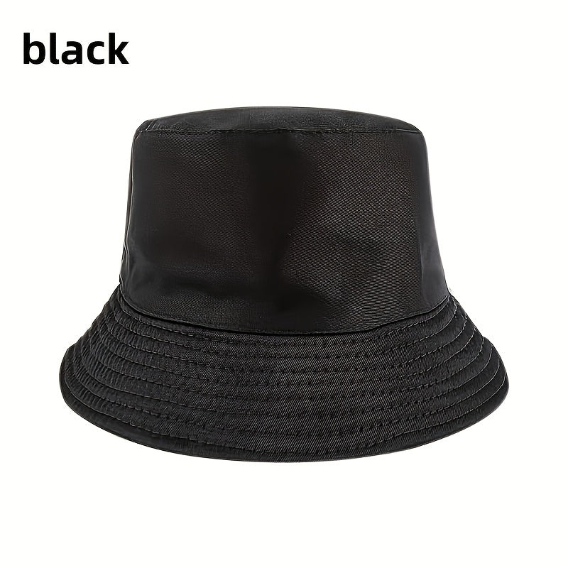 1pc Stylish Unisex Bucket Hat - Double-Sided Sunshade, Plain Color, Versatile, Trendy, and Breathable for Outdoor Vacation Travel, Hiking, and Daily Wear