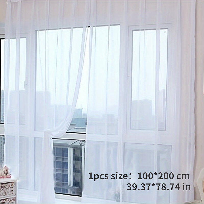 2pcs Vibrant Floral Sheer Voile Curtains - Lightweight, Breathable Window Panels for Living Room & Bedroom Decor, 78.7" x 39.4", Easy Care
