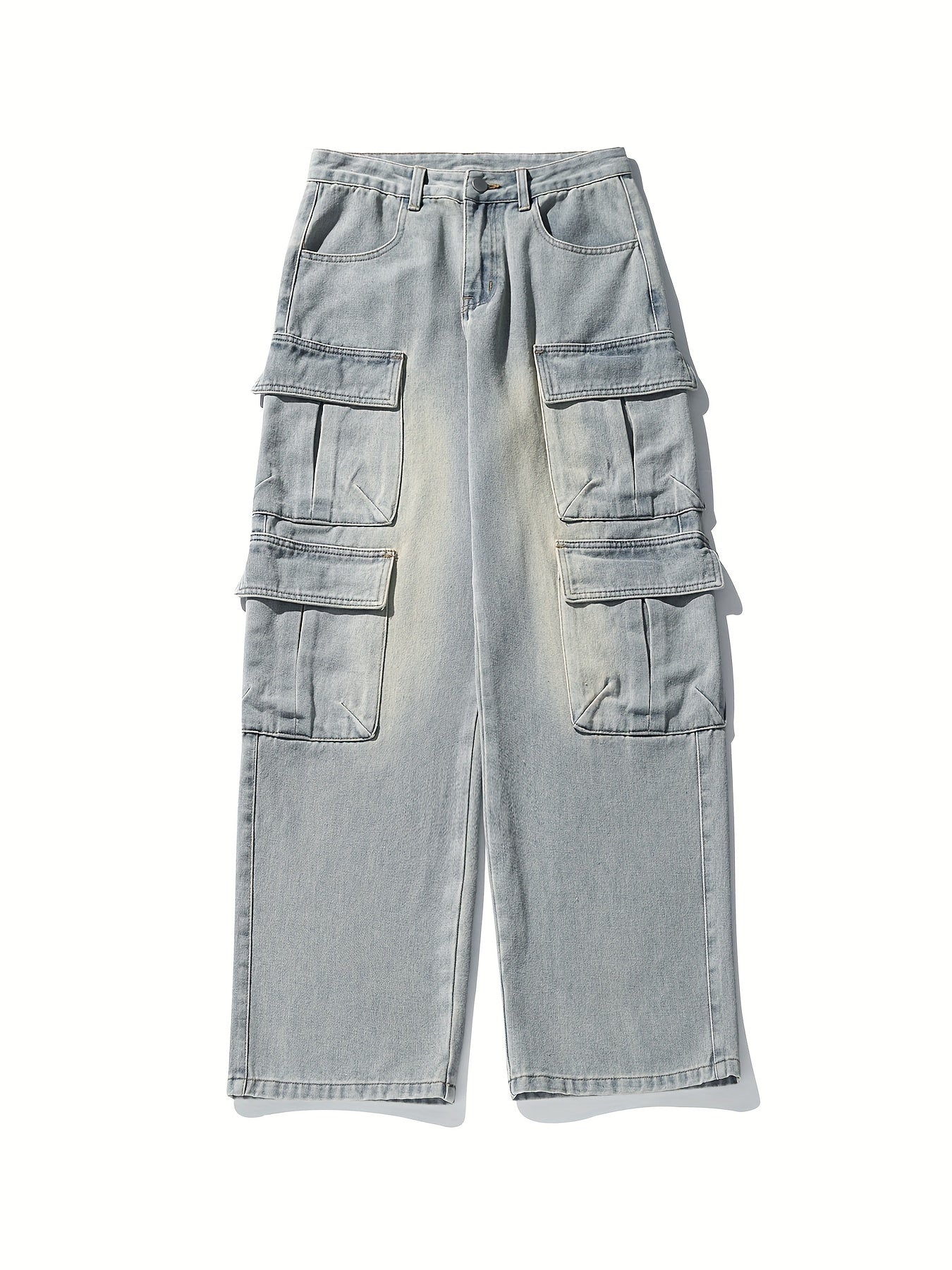 Relaxed Fit Multi-Pocket Cargo Pants - Overalls with Casual Style, Stretchy Fabric, and Practical Design for Spring and Fall Outdoor Enthusiasts, K-Pop Fans, and Everyday Wear