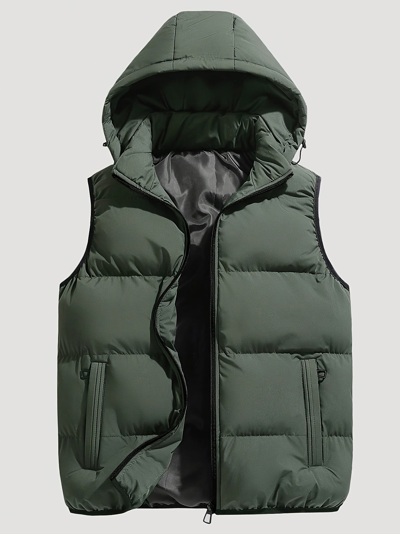 Vibrant Solid Color Zipper Hooded Vest - Water-Resistant, Casual, Pockets, Drawstring, Sleeveless, Windbreaker Outwear for Fall & Winter - Women's Comfortable Clothing for Daily Wear