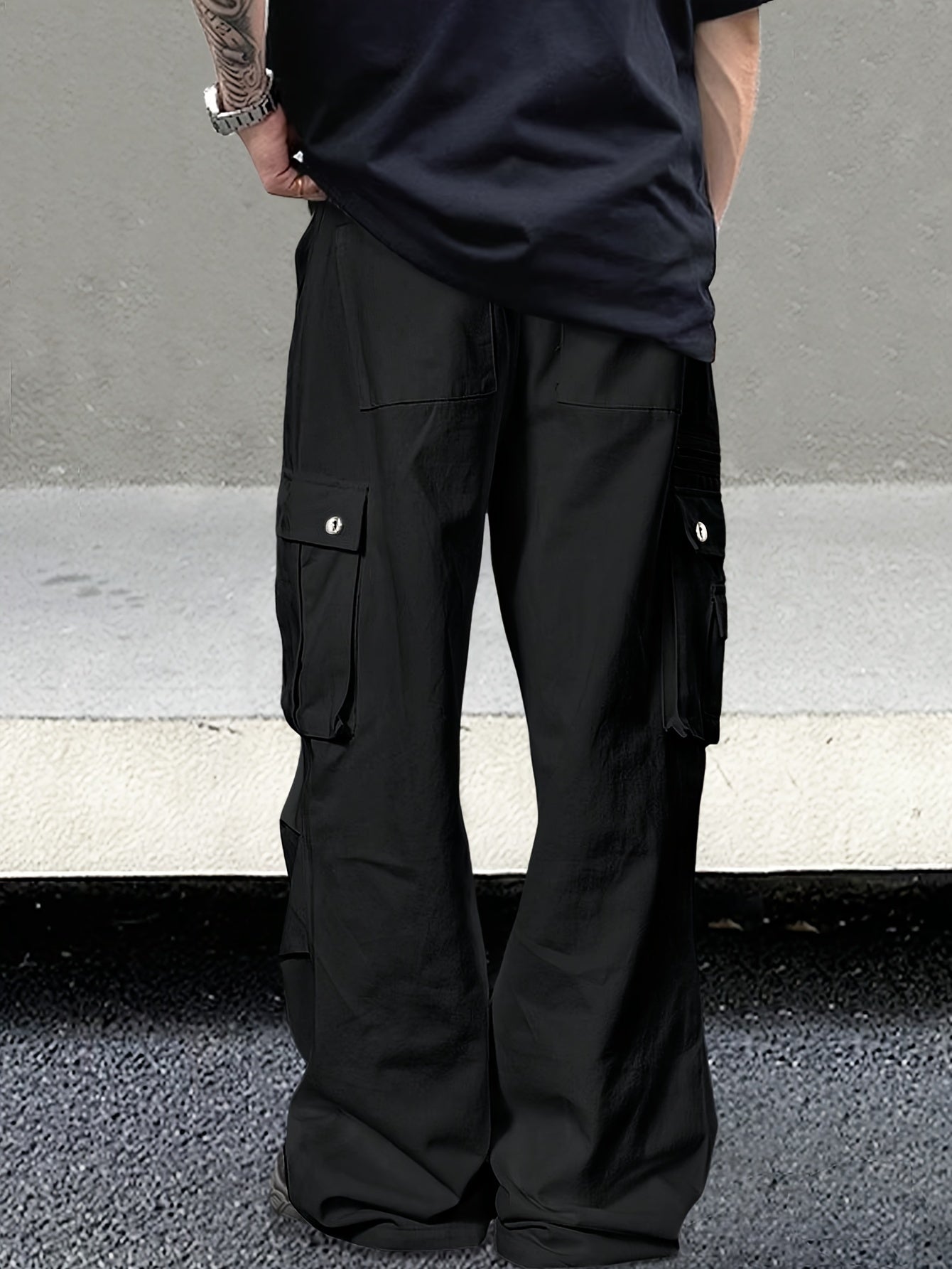 Men's Comfort Fit Classic Cargo Pants - Multi-Pocket, Loose Drawstring, Breathable, Water-Resistant, Skateboarding, Street, Outdoor Camping, Travel, Hiking, and Everyday Wear