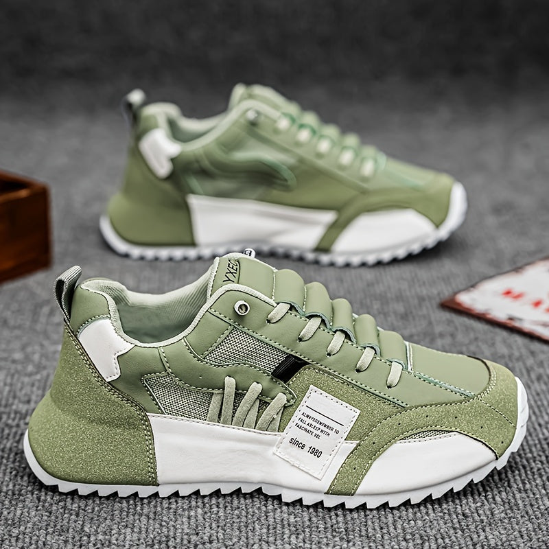 Men's Casual Sneakers - Breathable, Lightweight Sneakers for All Seasons, Lace-Up, Low Top Design with Durable PVC Sole