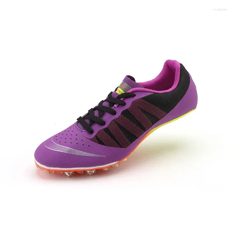 Running Shoes Track And Field For Men Lace Up Slip-resistant Spike Nail Sneakers Teenager Professional Sprint Training