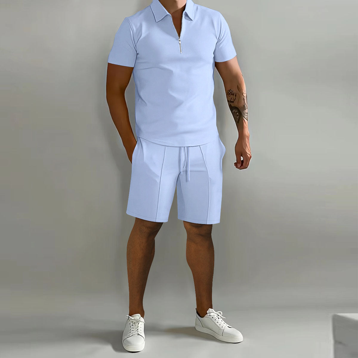Summer Cross Border Men's Clothing Polo Casual Loose Short Sleeves Shorts Sports Suit