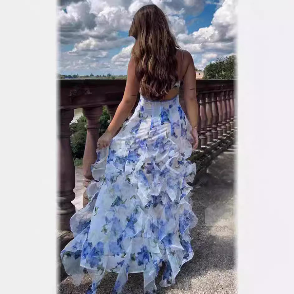 LOVECCR New Spring and Summer Strapless European and American Women's Clothing Fashion Organza Fairy Long Elegant Evening Dress Dress
