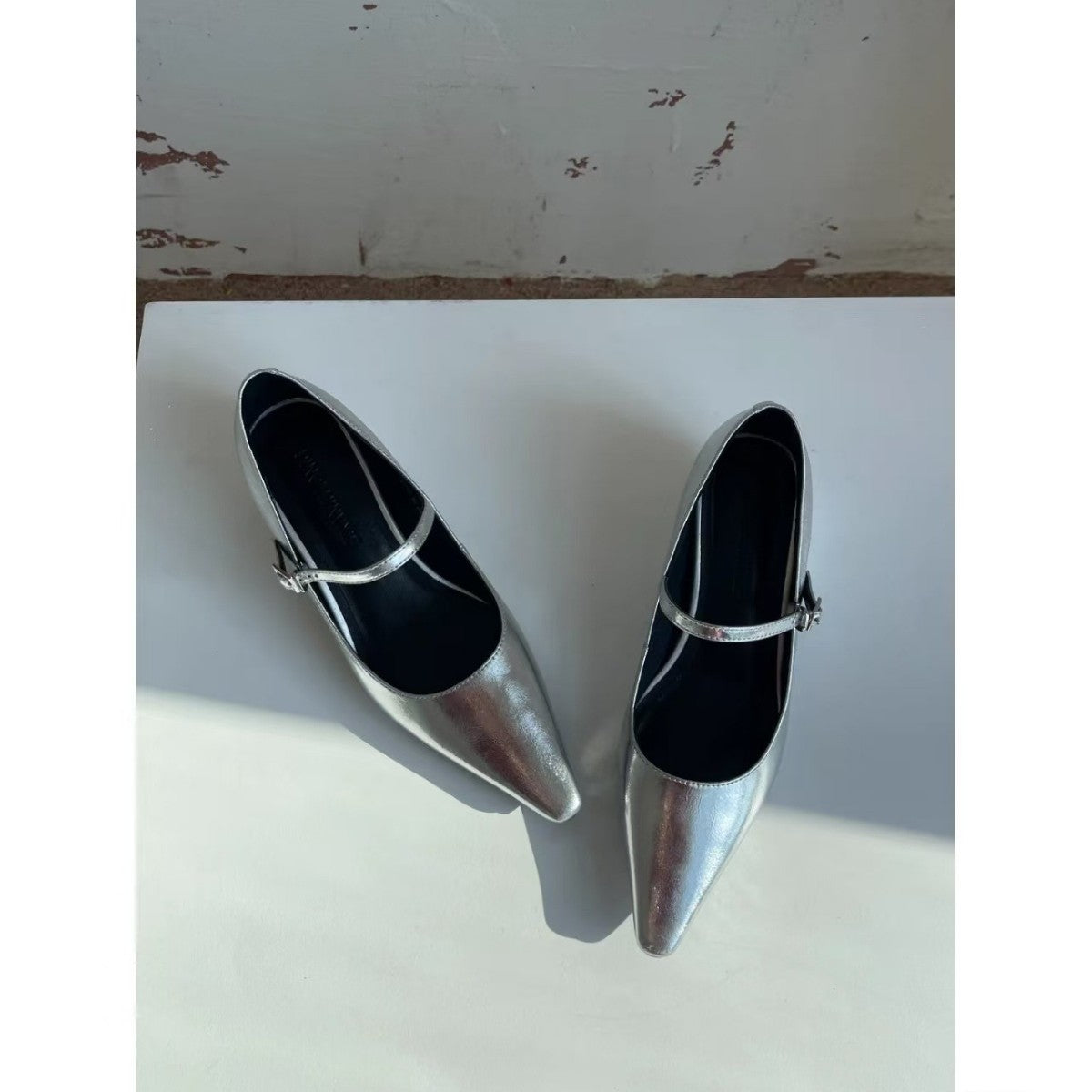 2025 Viral trends inner height increase 2025 Mary Jane women's shoes patent leather commuter pointed thick heel high heel shallow mouth single shoes