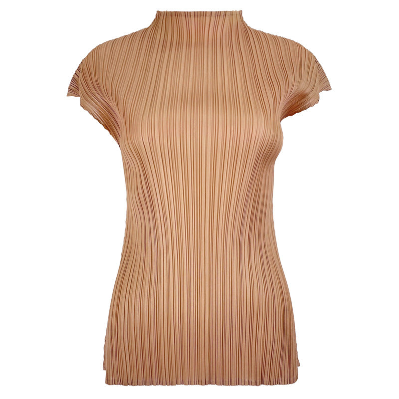 Miyake summer new t-shirt women's Korean version slim top comfortable basic flying sleeve bottoming top