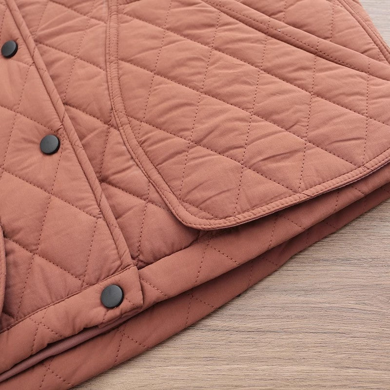 popular winter new Korean version loose large size rhombus grid hooded padded cotton fashionable thickened casual cotton-padded jacket women