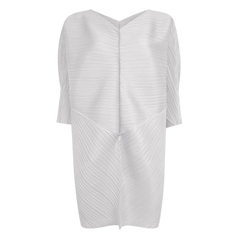 spring new bat sleeve design sense love top loose solid color medium and long splicing long sleeve t-shirt women