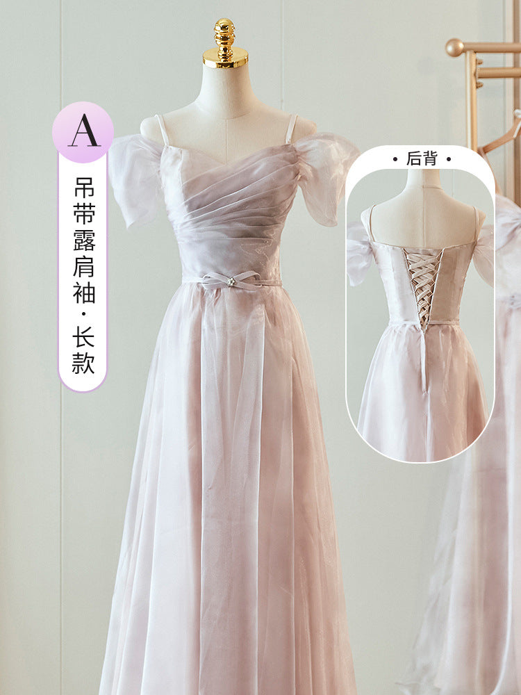 LOVERCCR Bridesmaid Dress New Wedding Summer Niche Senior Sisters Group Host Evening Dress Skirt Female Thin Elegant