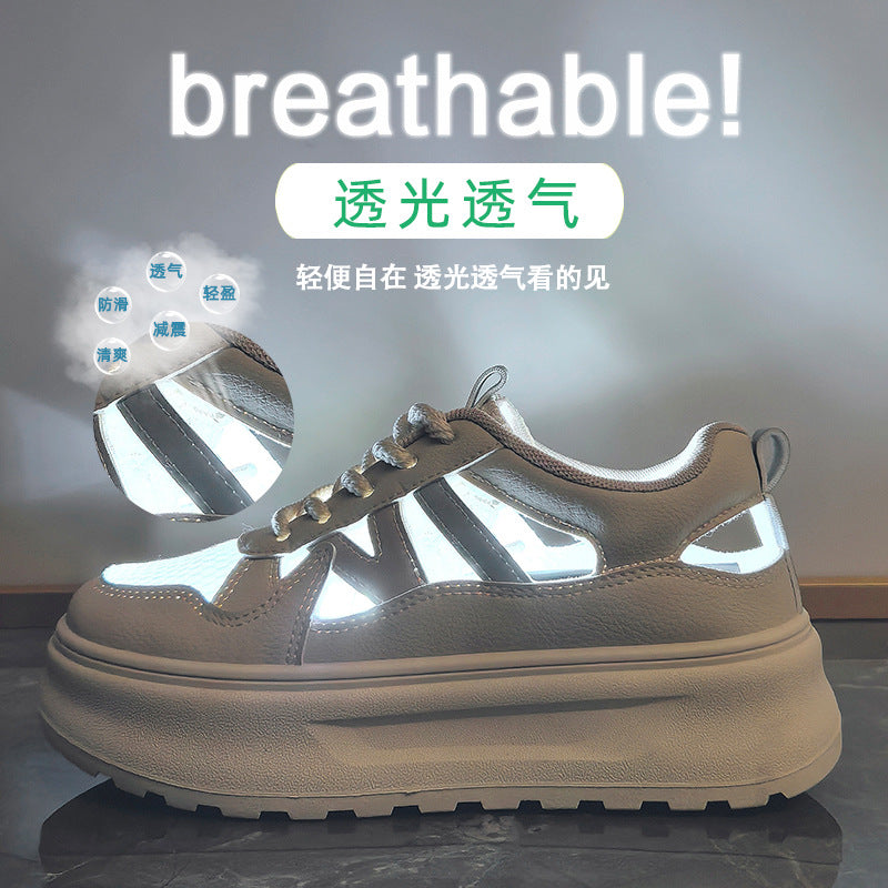 summer mesh white shoes new Korean version ins female students breathable height increase casual street shot board shoes KT310