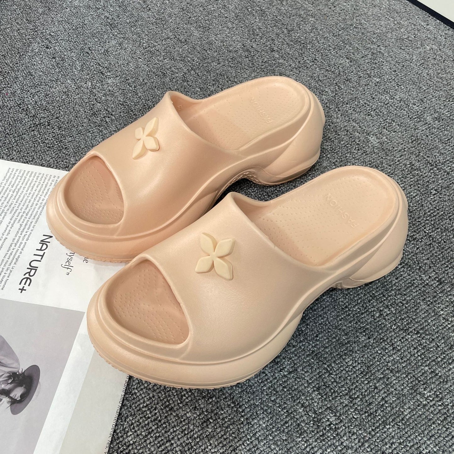 Cruciate Flower Platform Slippers Women's Summer Wear New Eva Deodorant Increased Casual All-Matching Fashion 7cm