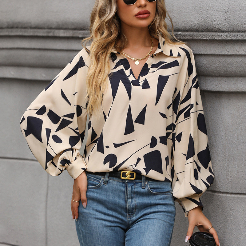 LOVECCR New Hot Trade Shirt Hot New 2025 Fashion Women's Clothing Long Sleeve Printed Shirt Women's Autumn